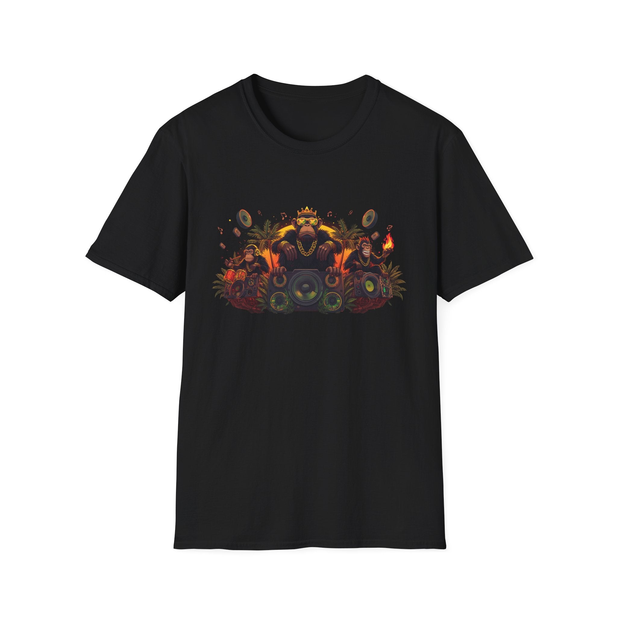 Psychedelic Floral Speaker T-Shirt — Retro Music Festival Graphic Tee