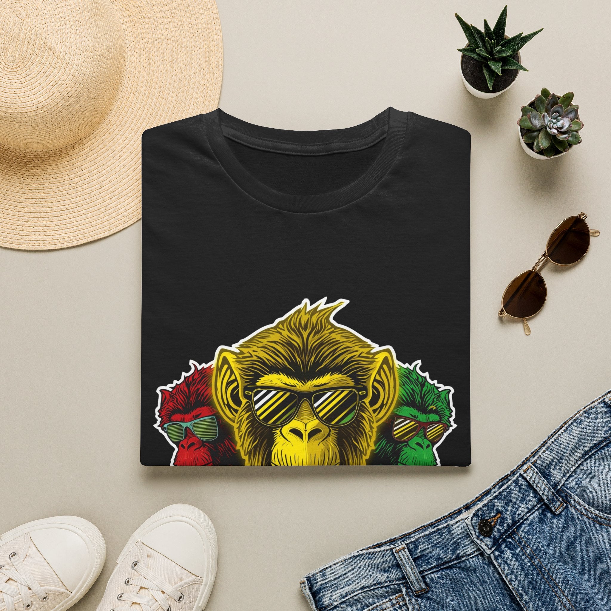 Monkey DJ Graphic T-Shirt — Cool Sunglasses Retro Ape Tee