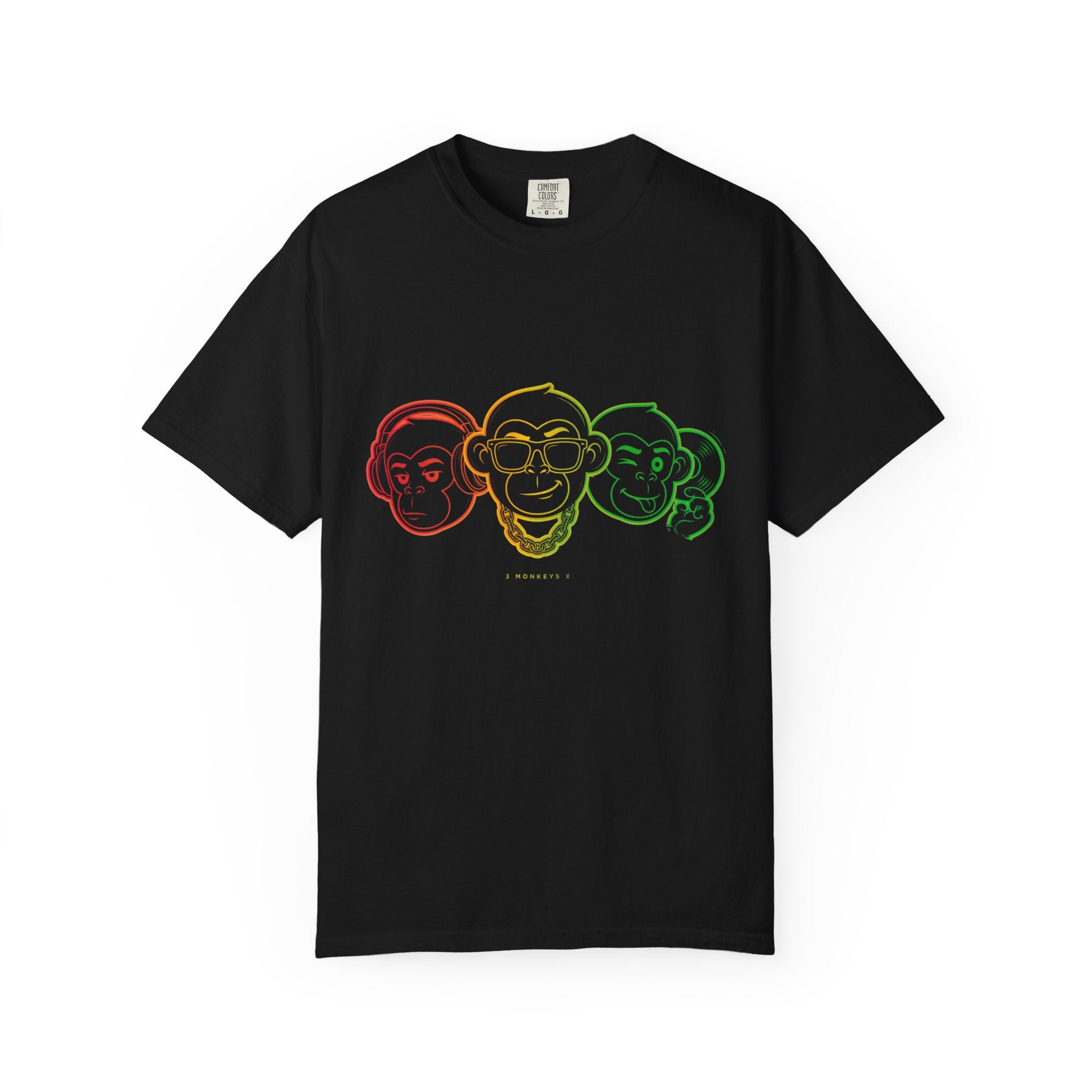 Rasta Neon Monkey Trio T-Shirt
