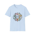 Compass Crew Graphic T-Shirt — Retro Music Skull Compass Design