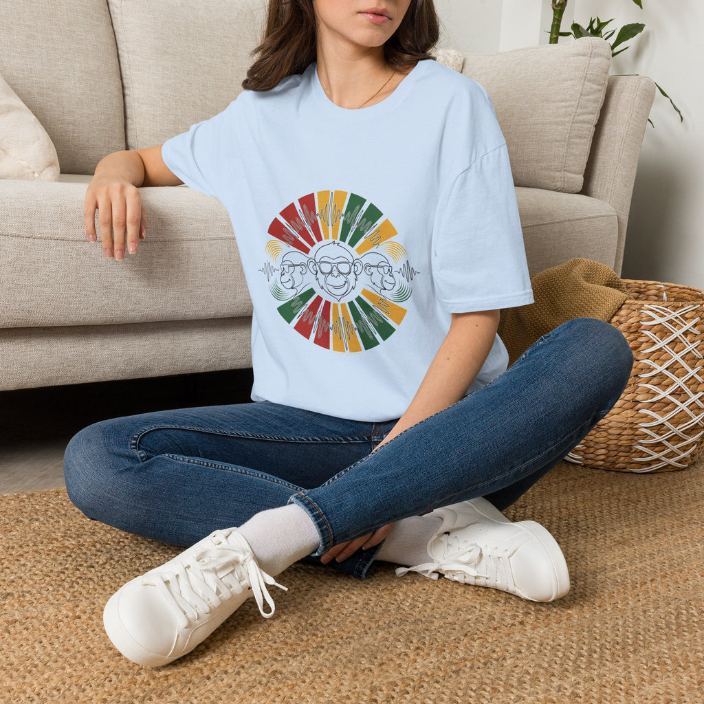 Retro Rainbow Sunface T-Shirt — Vintage Hippie Skull & Sunglasses Graphic