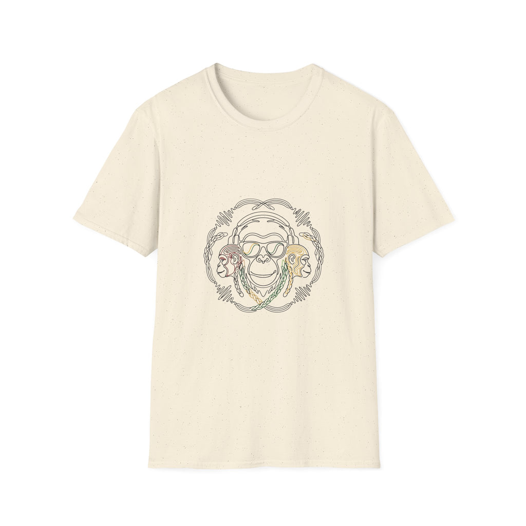 T-Shirt — Colorful Line Art Monkey Crew Tee