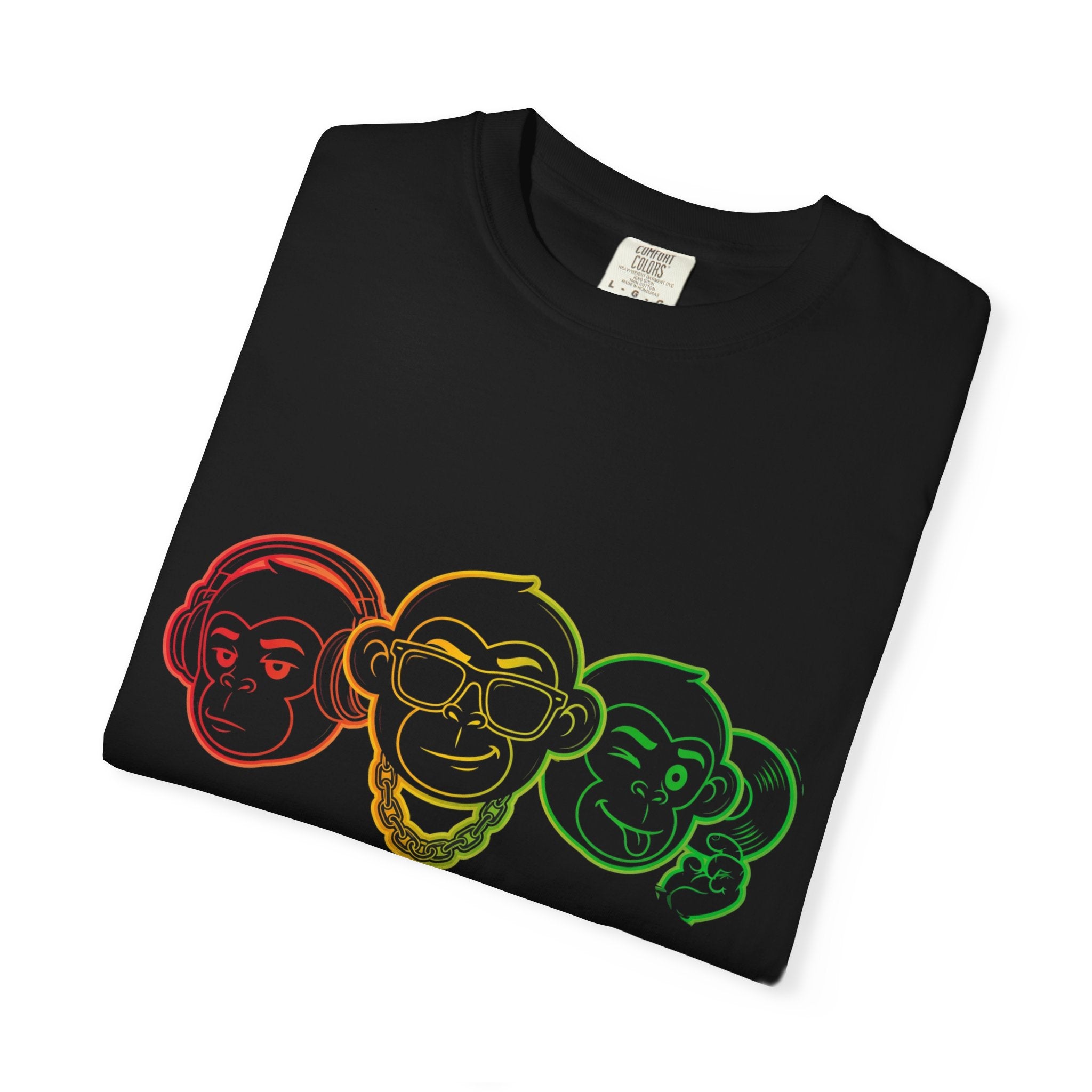 Rasta Neon Monkey Trio T-Shirt