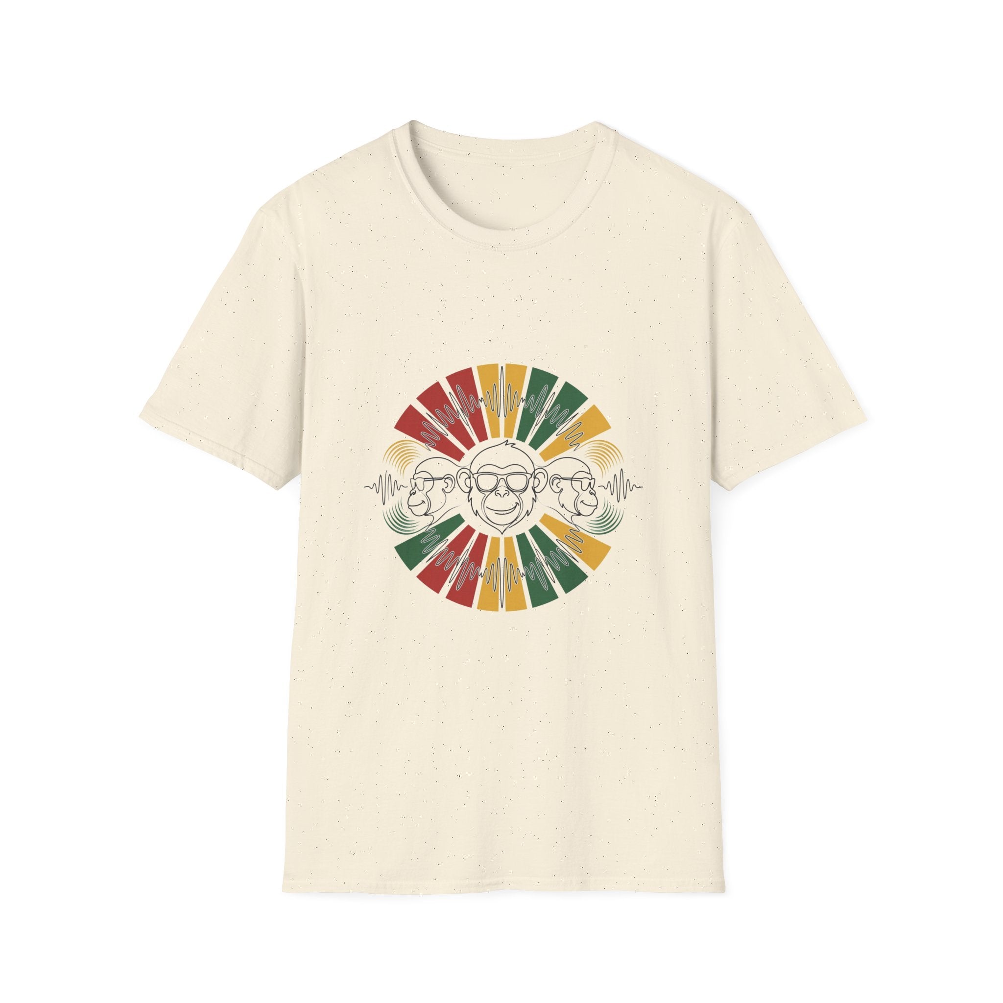 Retro Rainbow Sunface T-Shirt — Vintage Hippie Skull & Sunglasses Graphic