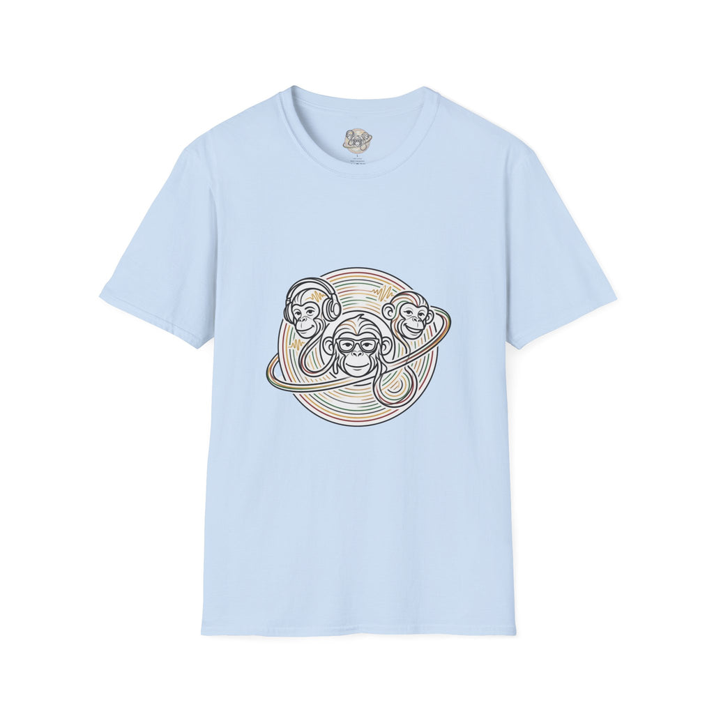Three Wise Monkeys T-Shirt — Retro Rainbow Prank/See No Evil Design