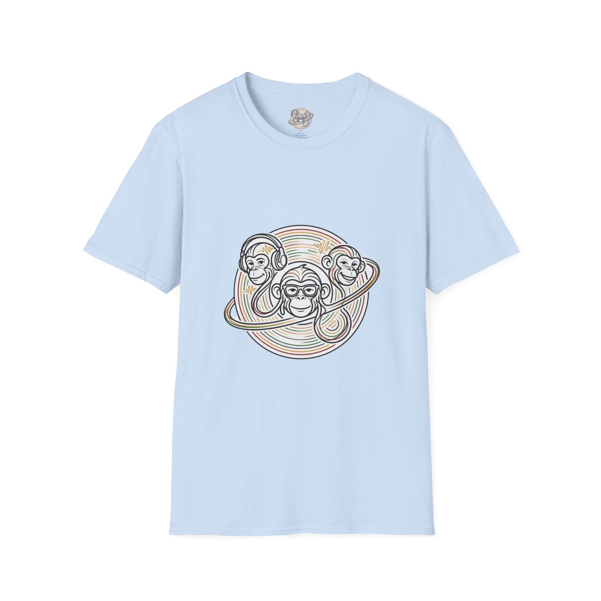 Three Wise Monkeys T-Shirt — Retro Rainbow Prank/See No Evil Design