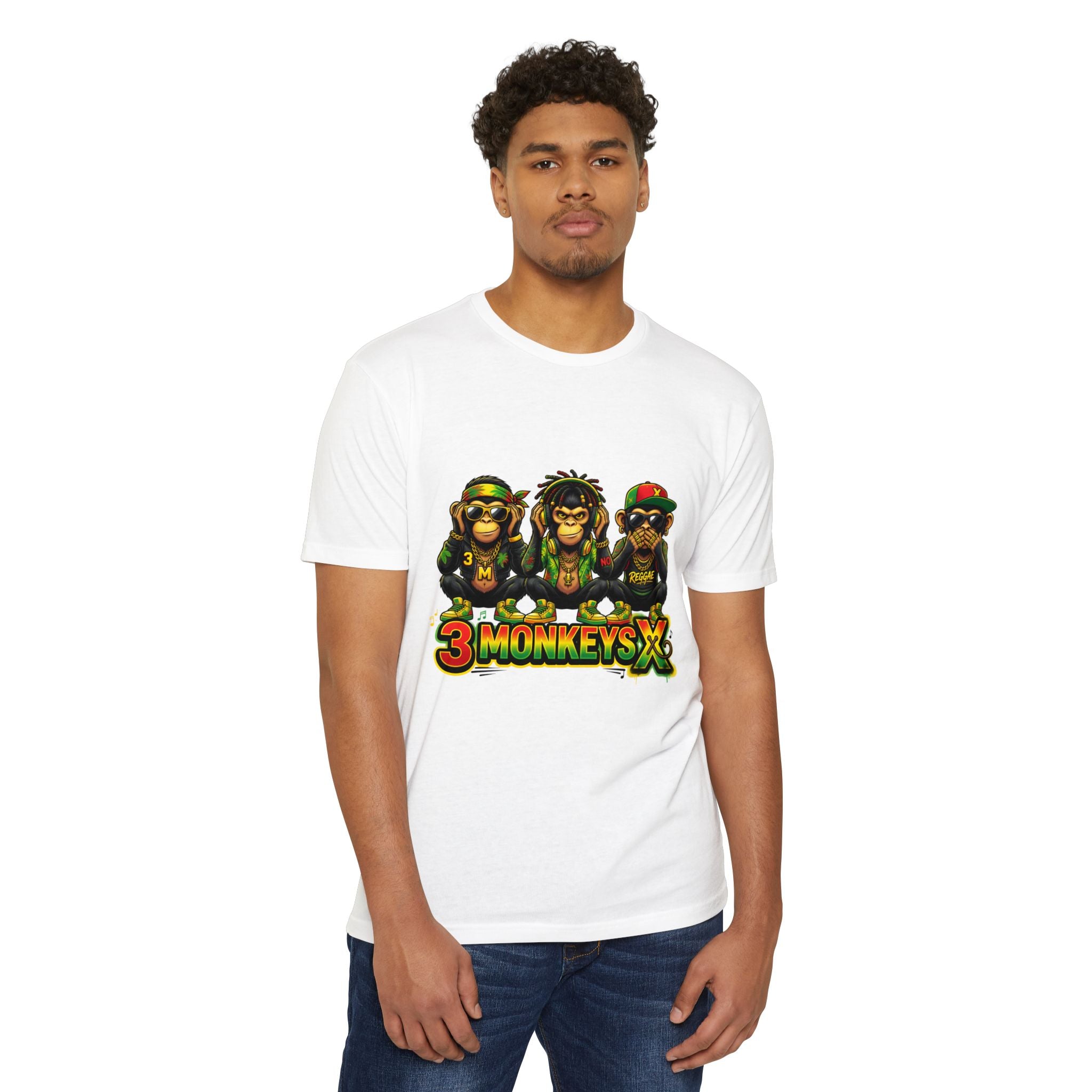 3 Monkeys Rasta Graphic T-Shirt