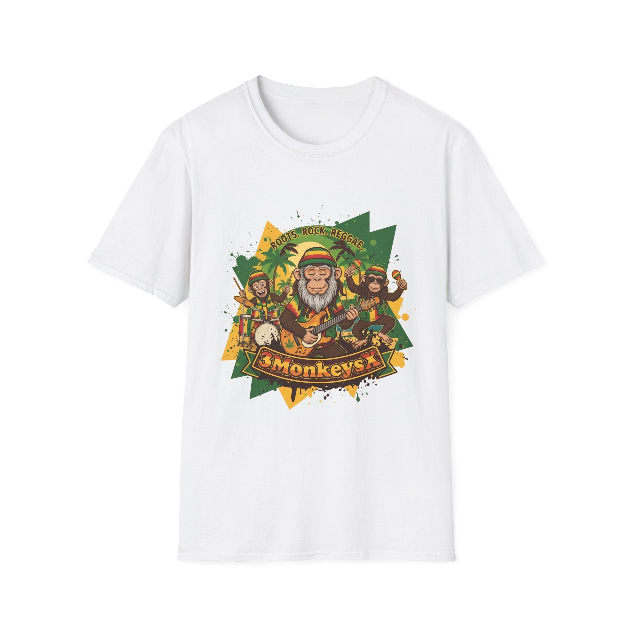 Monkey Band T‑Shirt — Retro Reggae '3 Monkeys' Graphic Tee