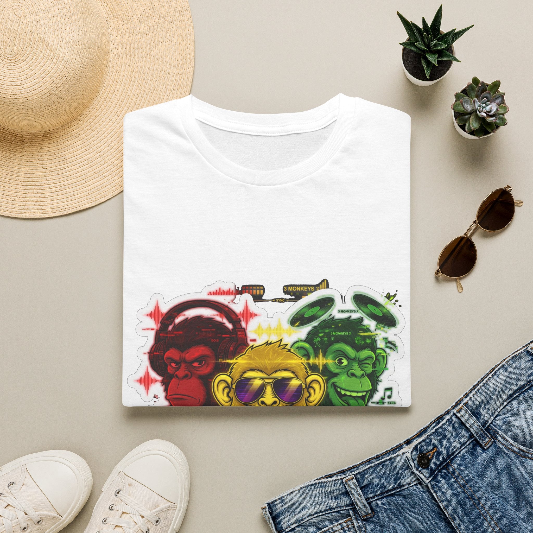 Rasta Reggae Three Monkeys Graphic T-Shirt
