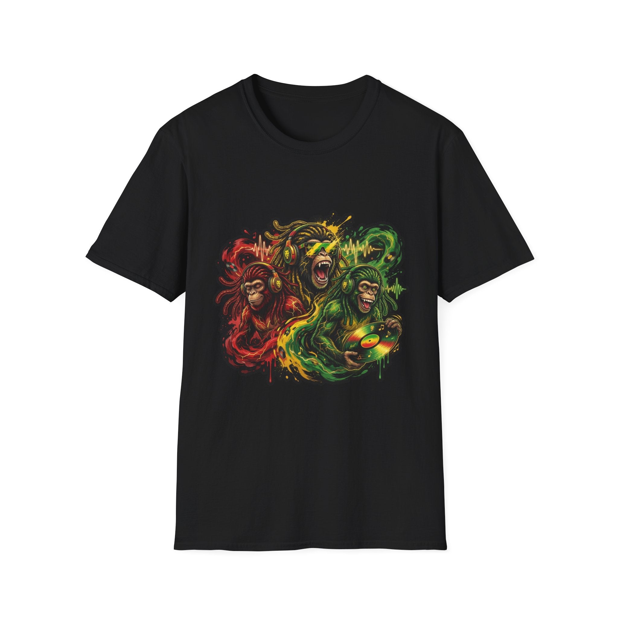 Rasta Lion & Monkeys Graphic T-Shirt