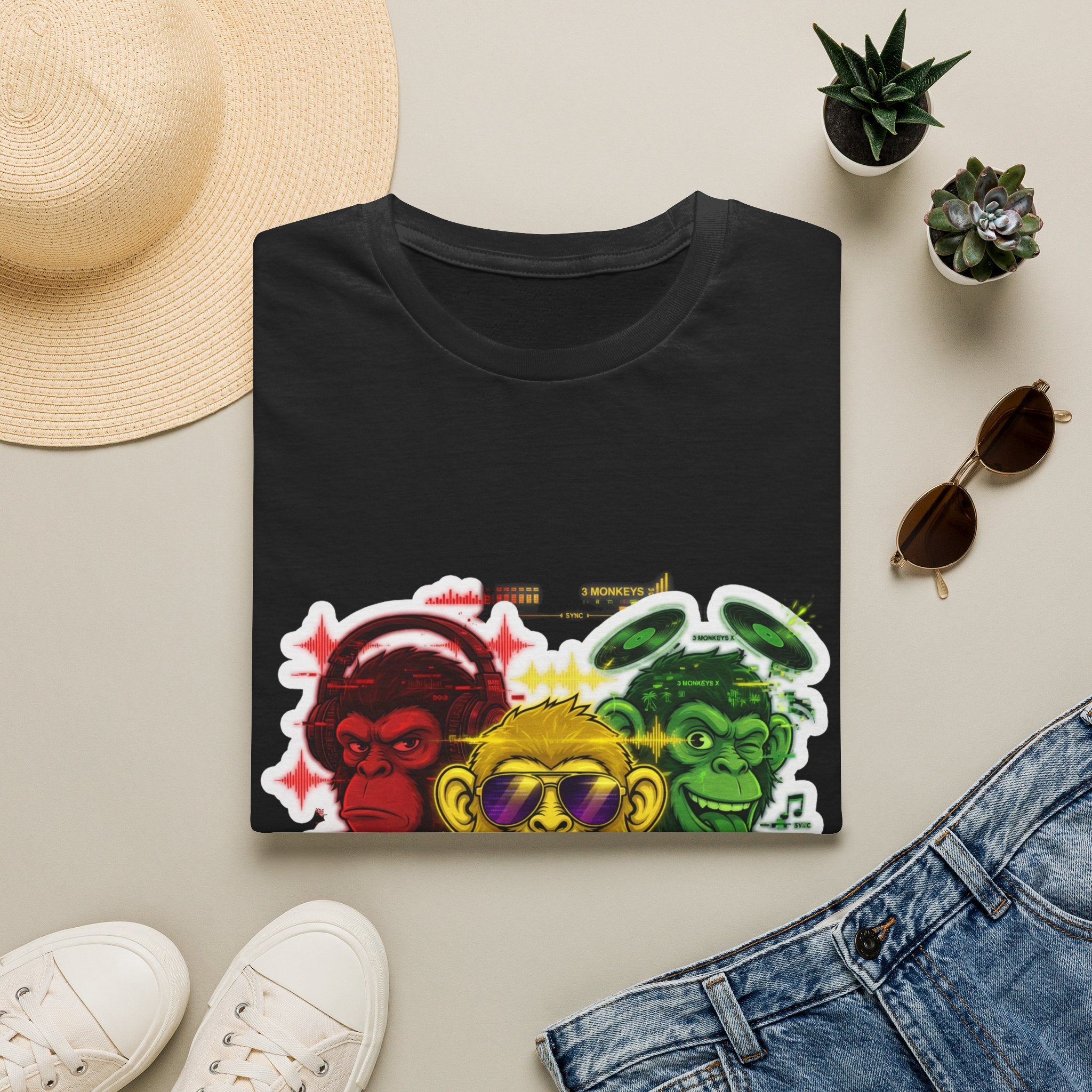 Rasta Reggae Three Monkeys Graphic T-Shirt