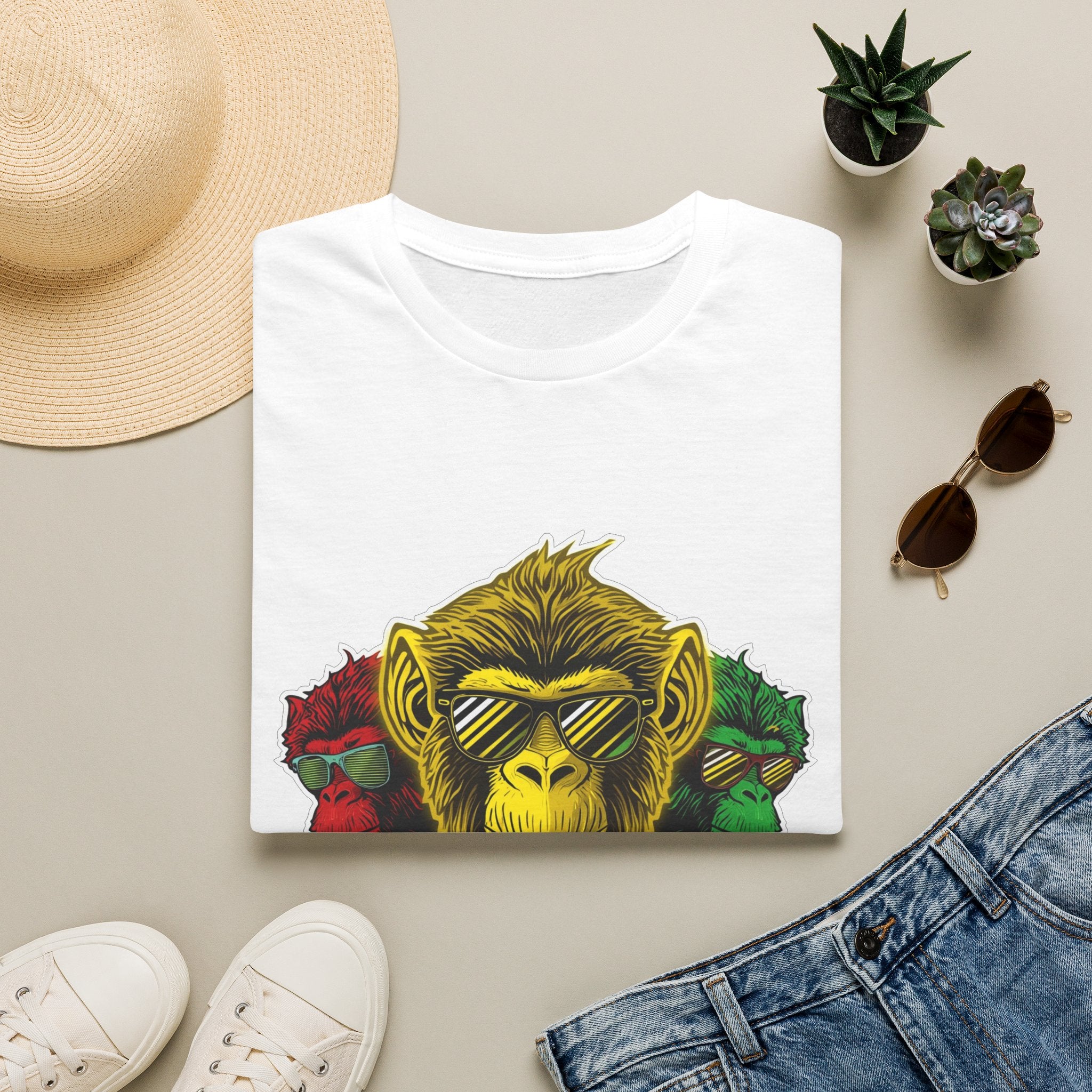 Monkey DJ Graphic T-Shirt — Cool Sunglasses Retro Ape Tee