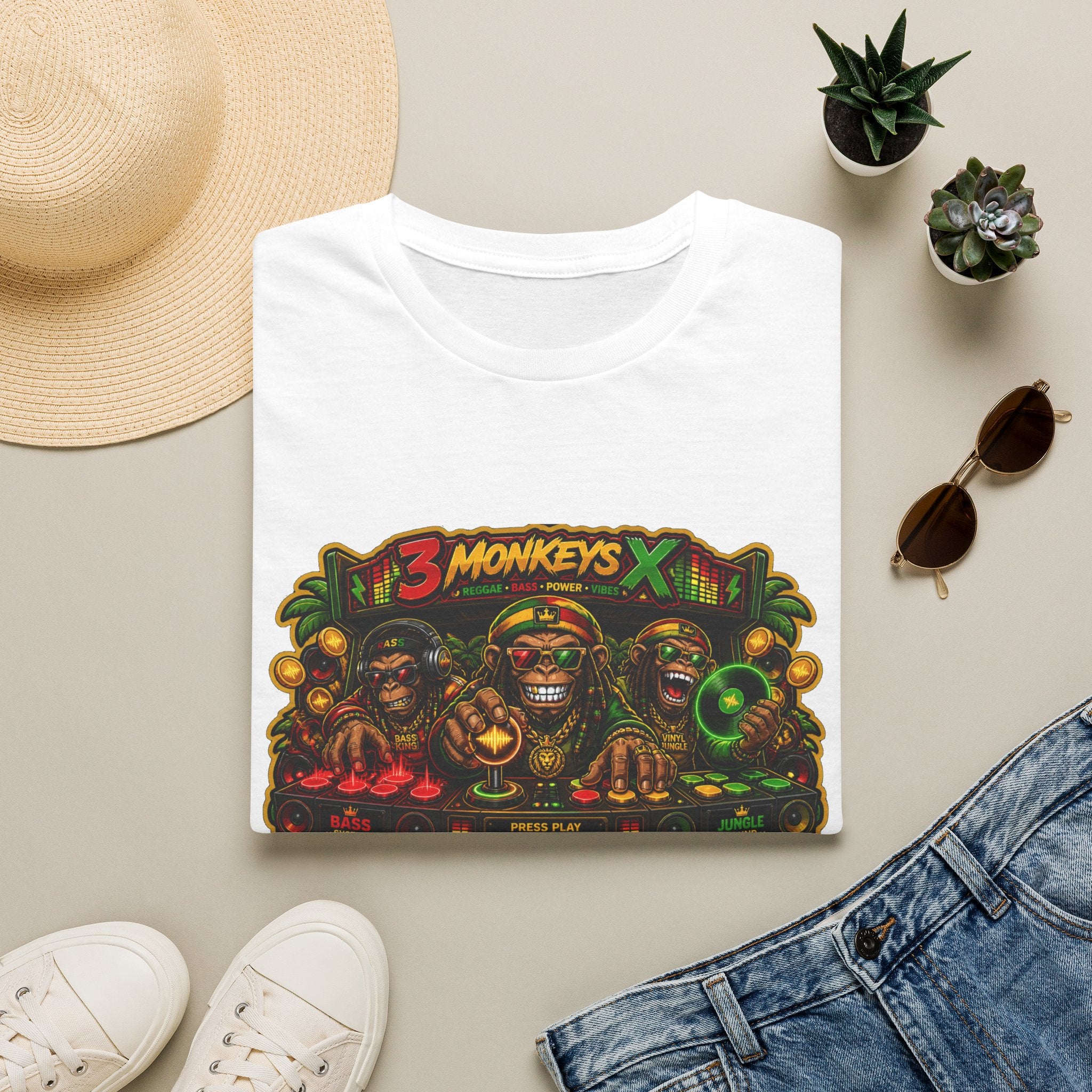 3 Monkeys Arcade Tee — Retro Gaming Graphic T-Shirt