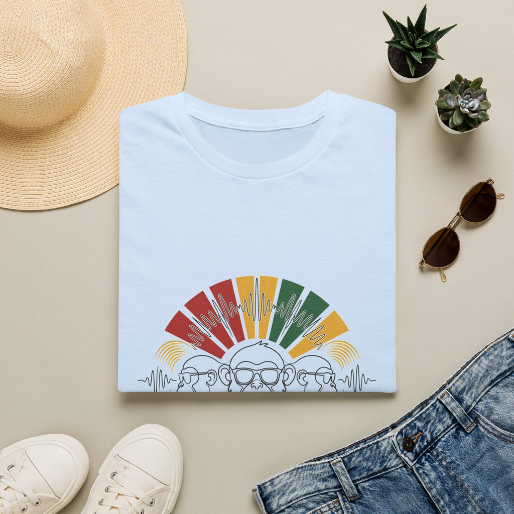 Retro Rainbow Sunface T-Shirt — Vintage Hippie Skull & Sunglasses Graphic