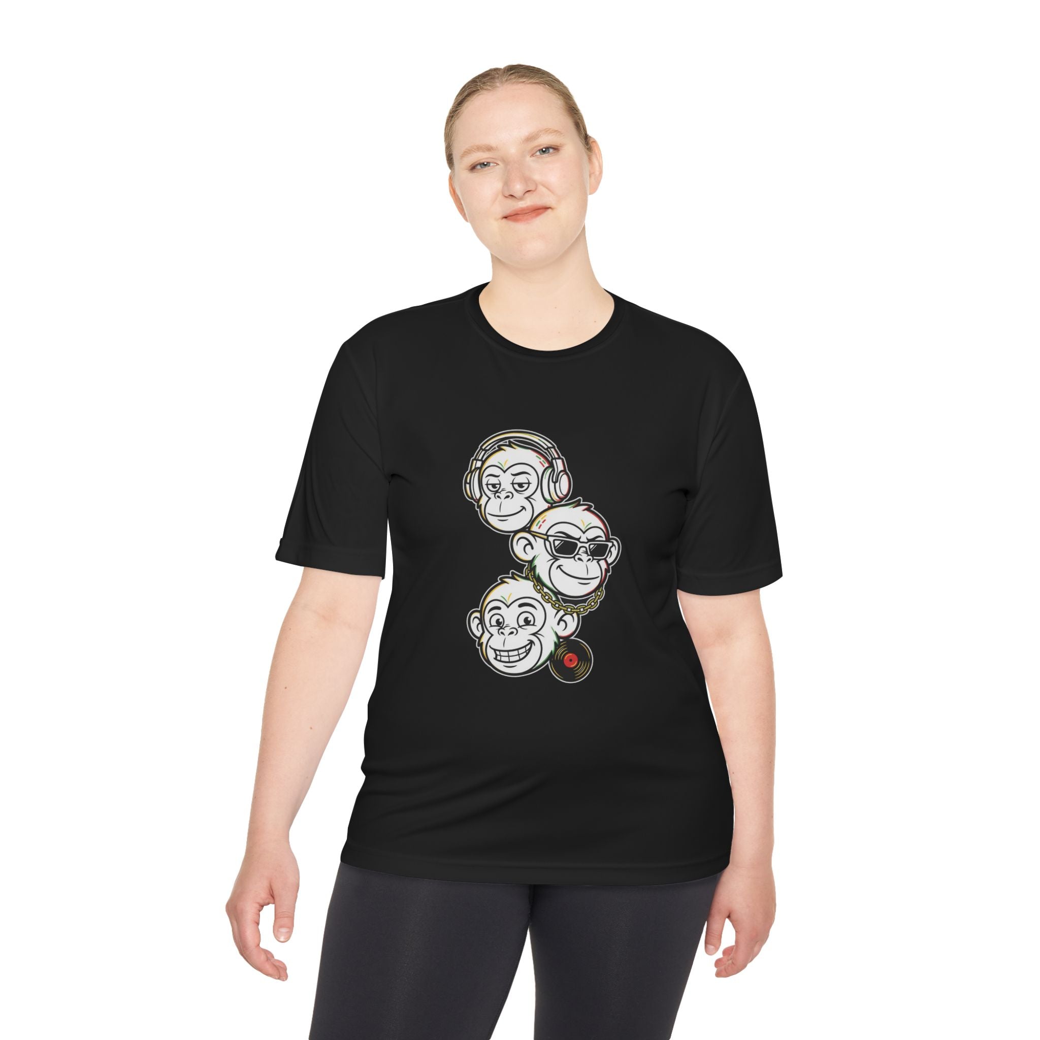 Monkey Beat Tee — Bold Outline DJ, Sunglasses & Vinyl Graphic T-Shirt