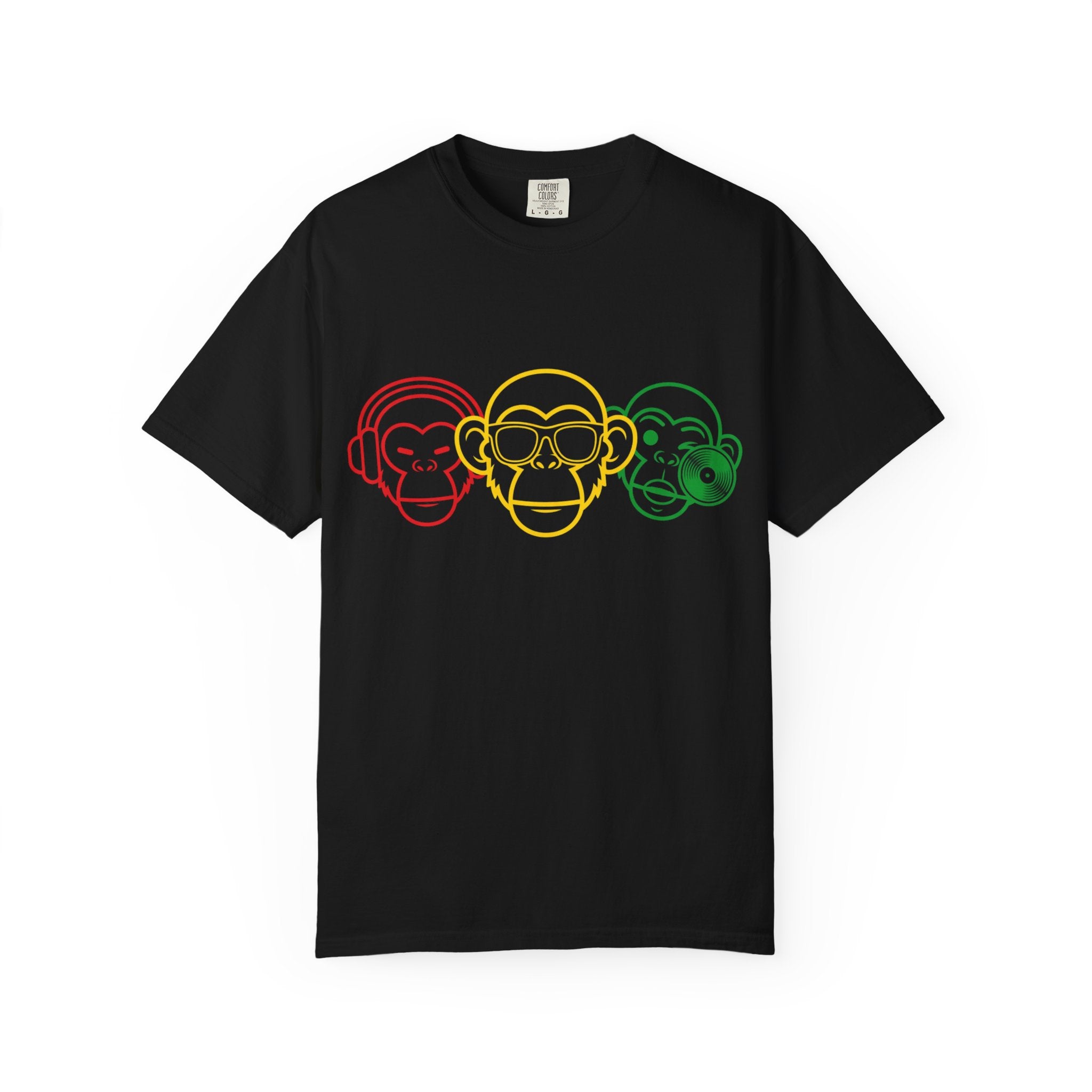 Rastafarian Triple Monkey Graphic T-Shirt