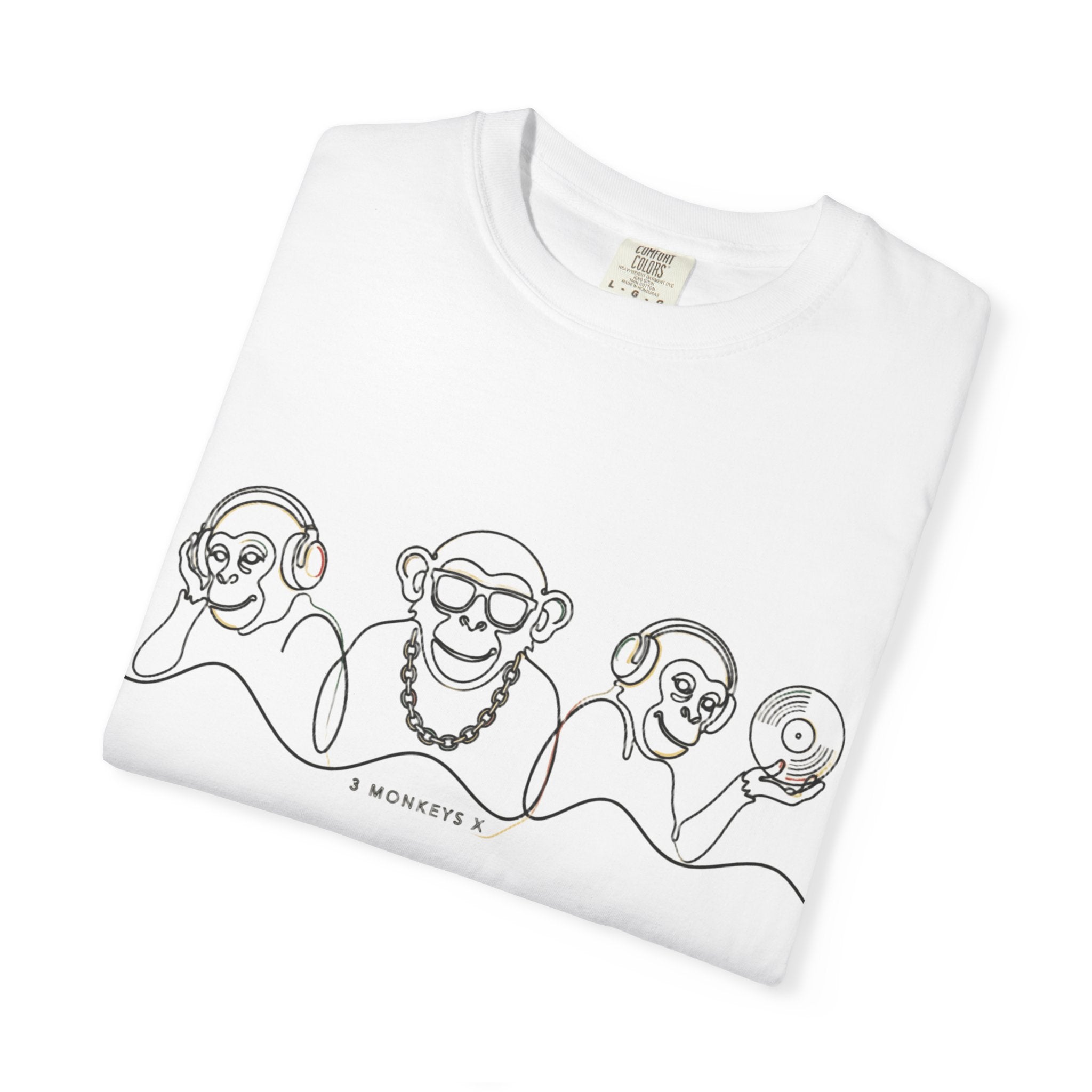 T-Shirt — Three Wise Monkeys Minimal Line Art (See No Evil, Hear No Evil, Speak No Evil)
