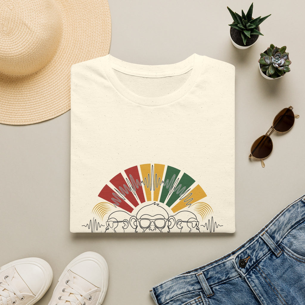 Retro Rainbow Sunface T-Shirt — Vintage Hippie Skull & Sunglasses Graphic