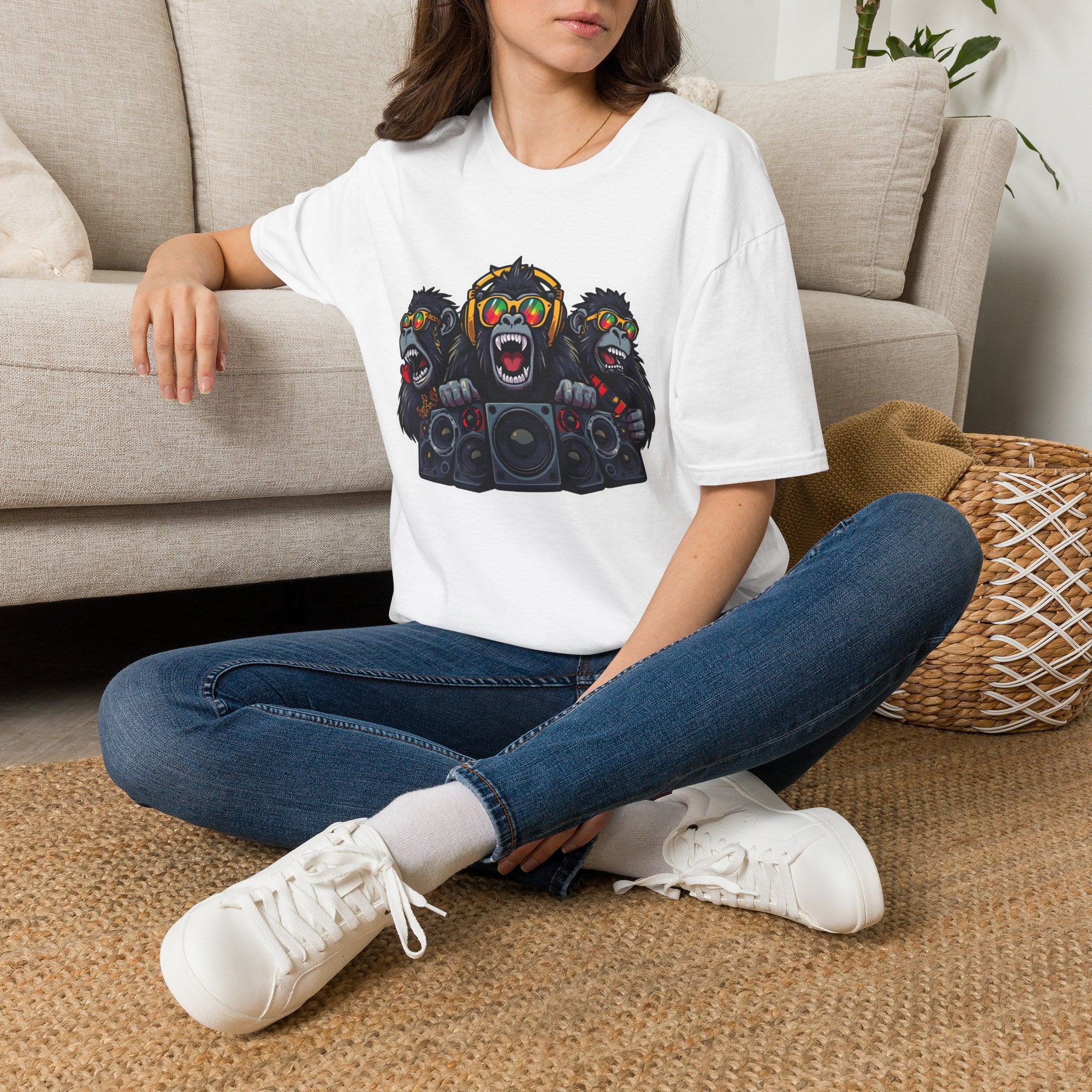 Gorilla DJ Party T-Shirt — Wild Speaker Bass Graphic Tee