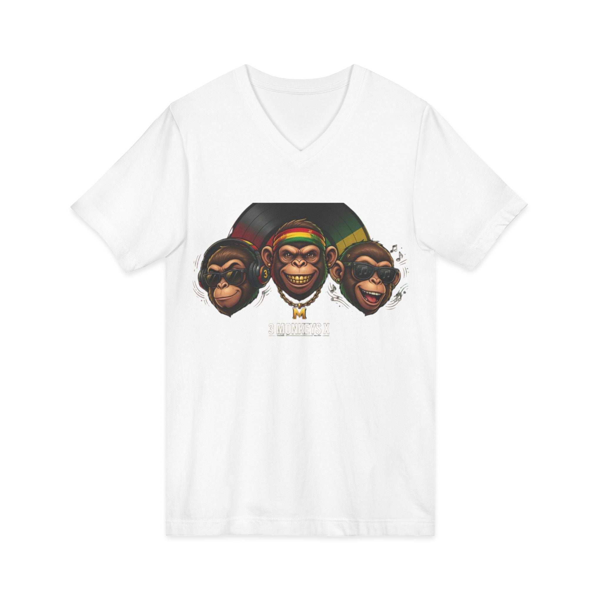 Rasta Monkey Trio V-Neck Tee