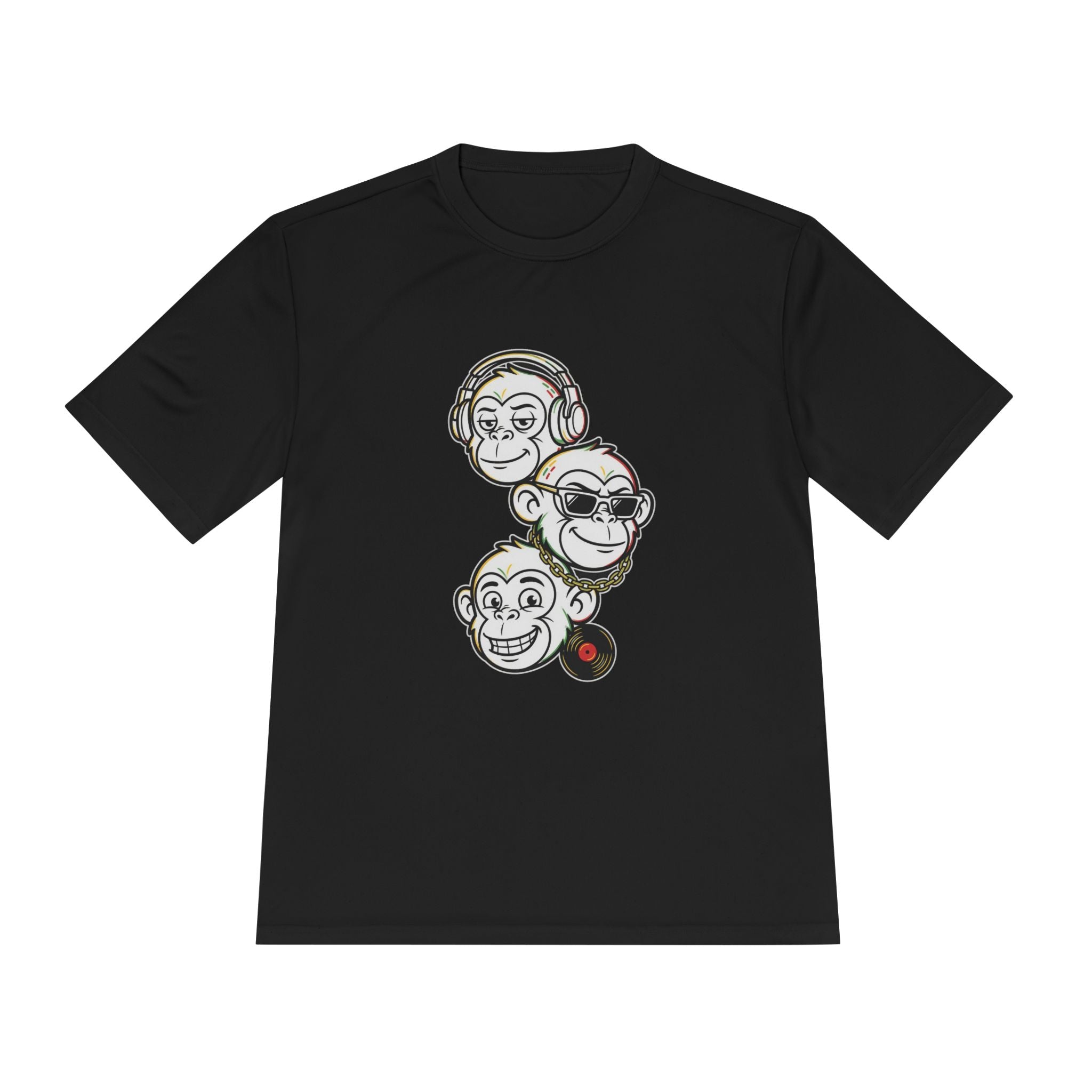 Monkey Beat Tee — Bold Outline DJ, Sunglasses & Vinyl Graphic T-Shirt