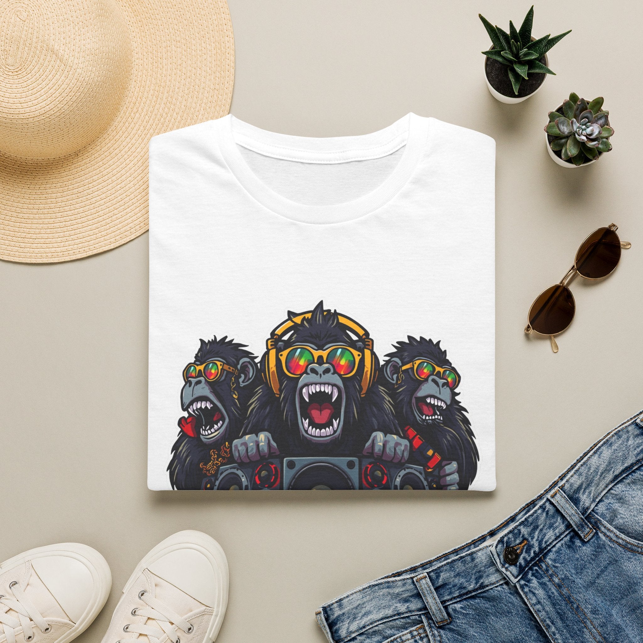 Gorilla DJ Party T-Shirt — Wild Speaker Bass Graphic Tee