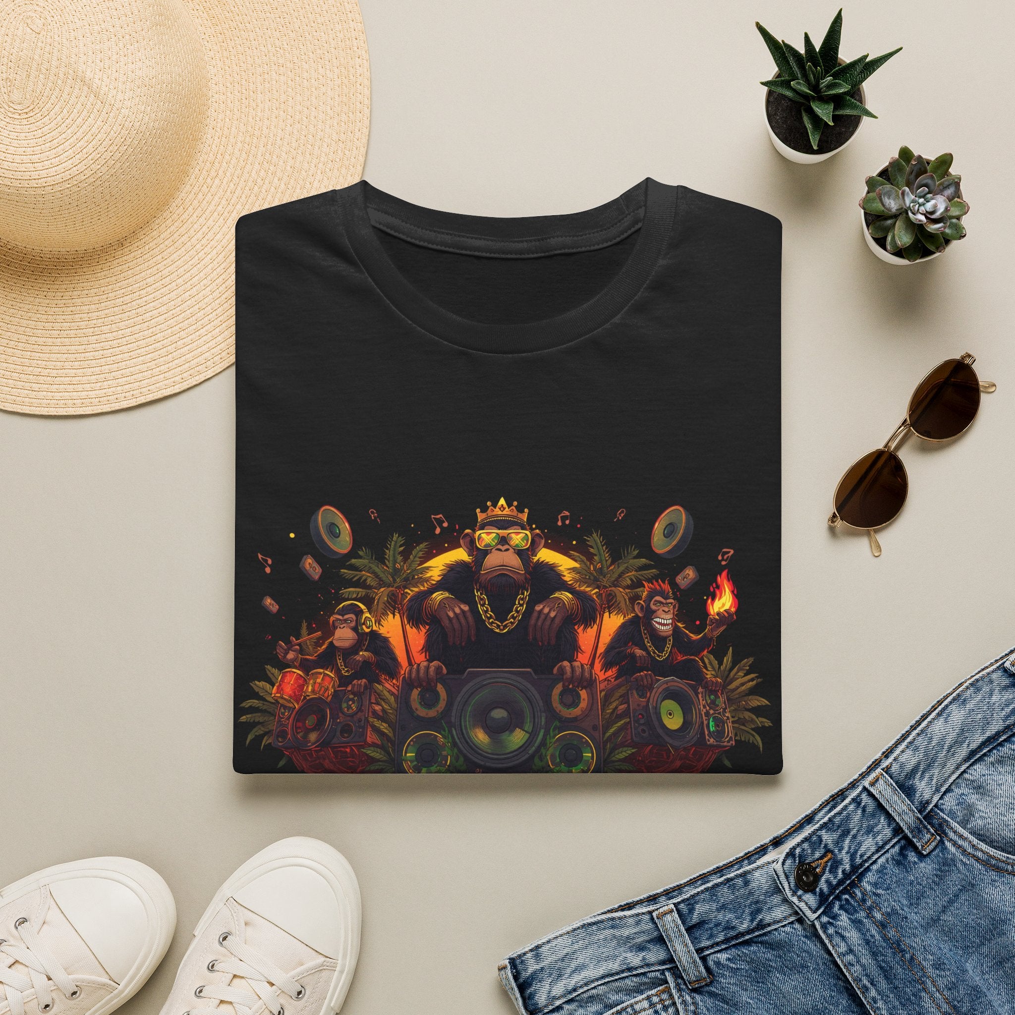 Psychedelic Floral Speaker T-Shirt — Retro Music Festival Graphic Tee