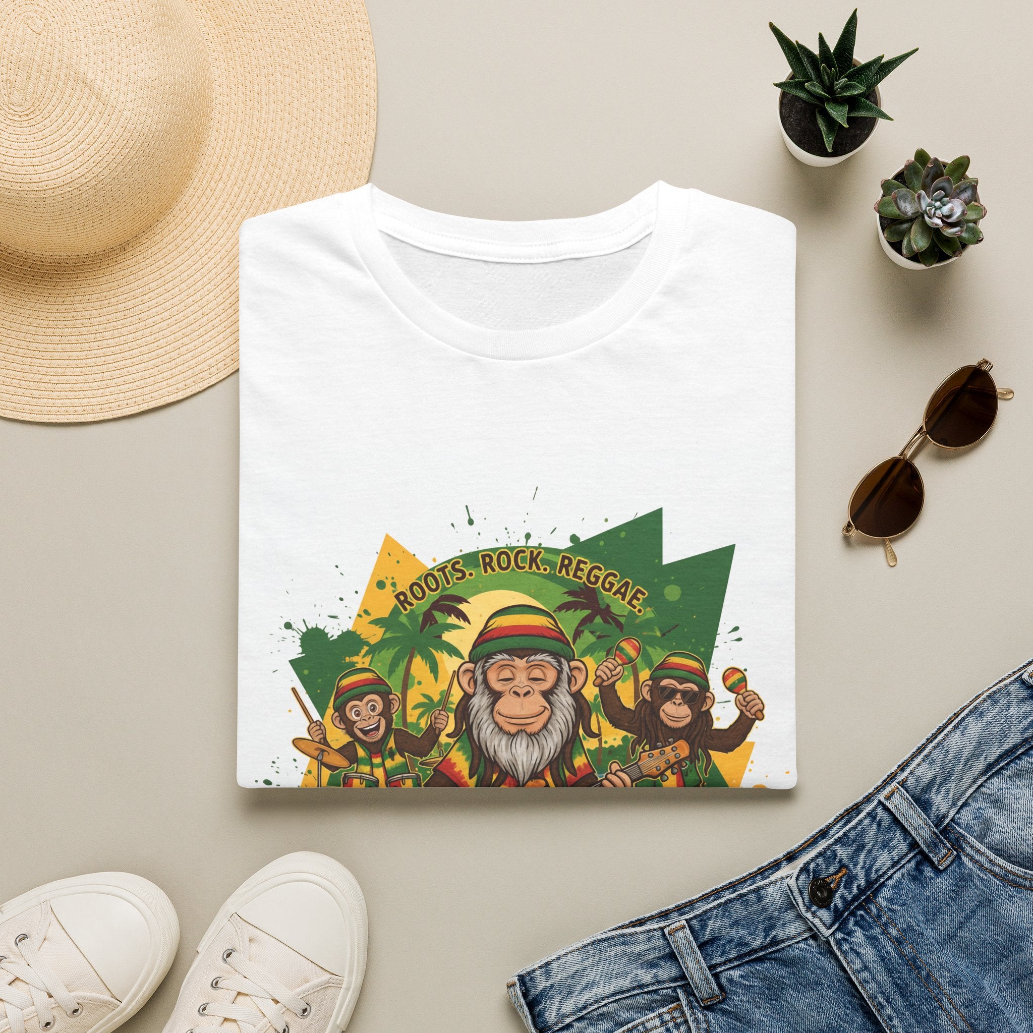 Monkey Band T‑Shirt — Retro Reggae '3 Monkeys' Graphic Tee