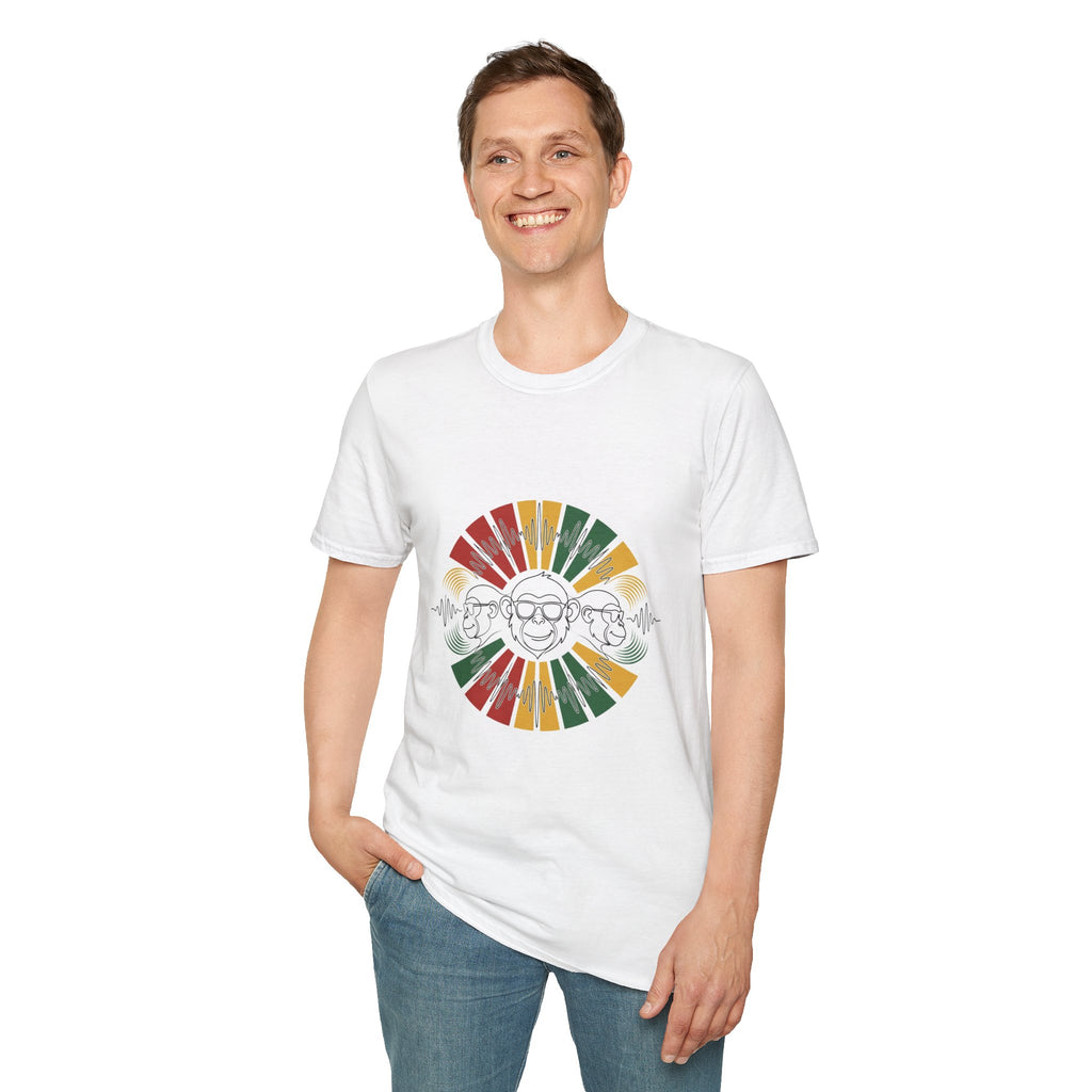 Retro Rainbow Sunface T-Shirt — Vintage Hippie Skull & Sunglasses Graphic