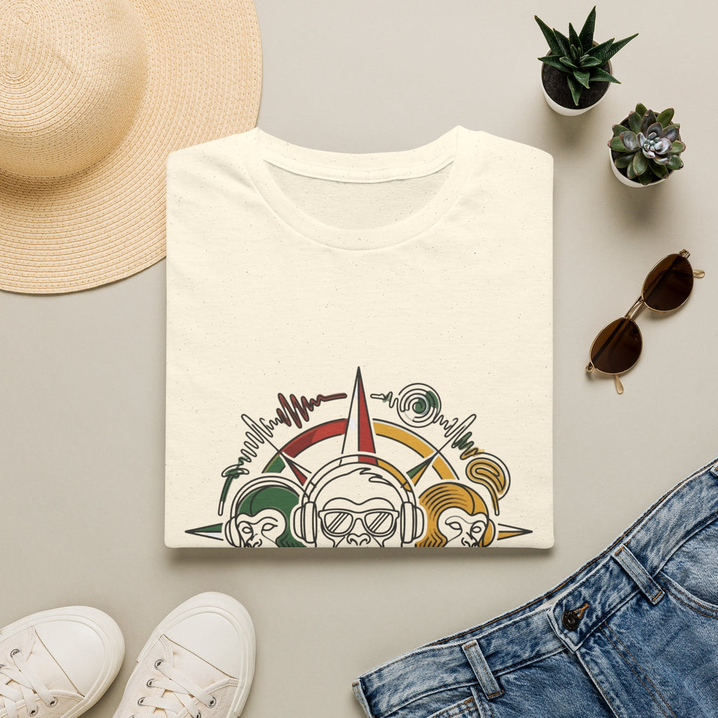 Compass Crew Graphic T-Shirt — Retro Music Skull Compass Design