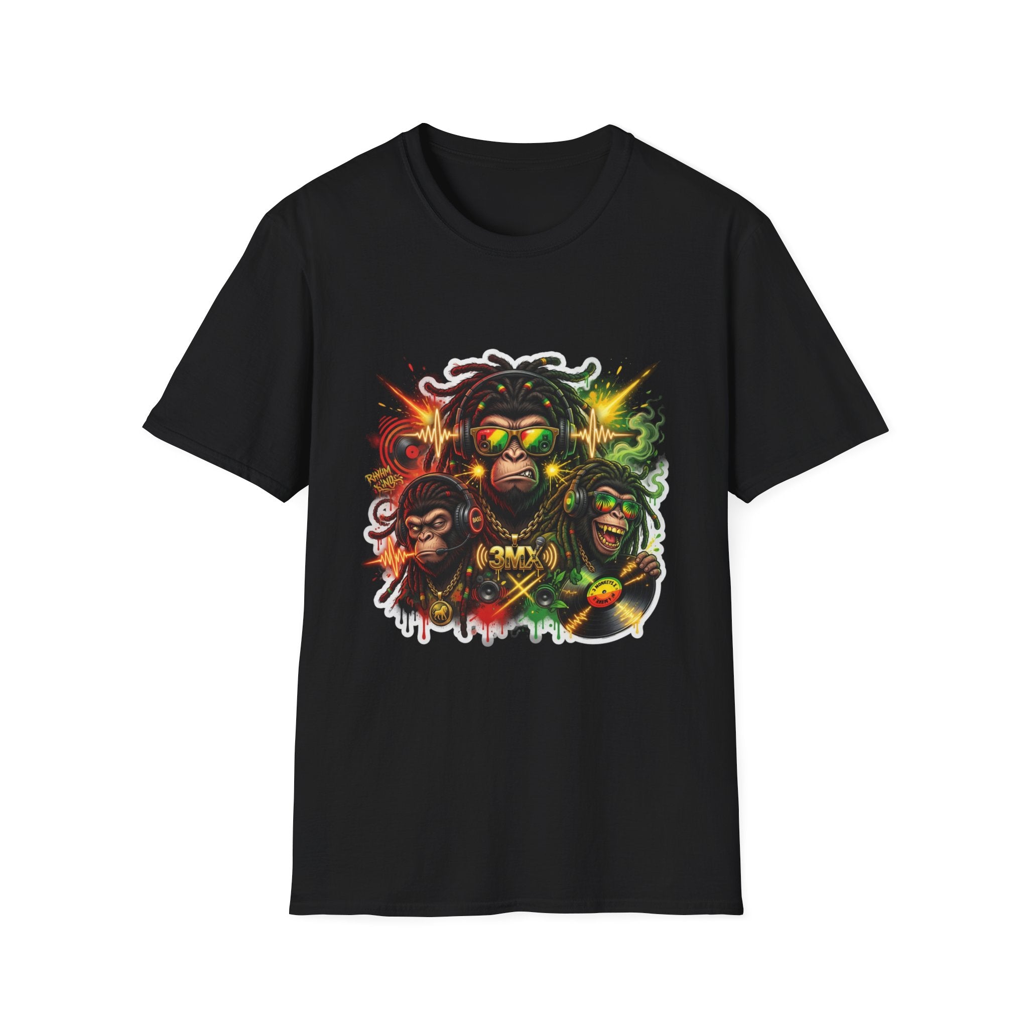Reggae Monkey T-Shirt — Rasta Dreadlock Ape Graphic Tee