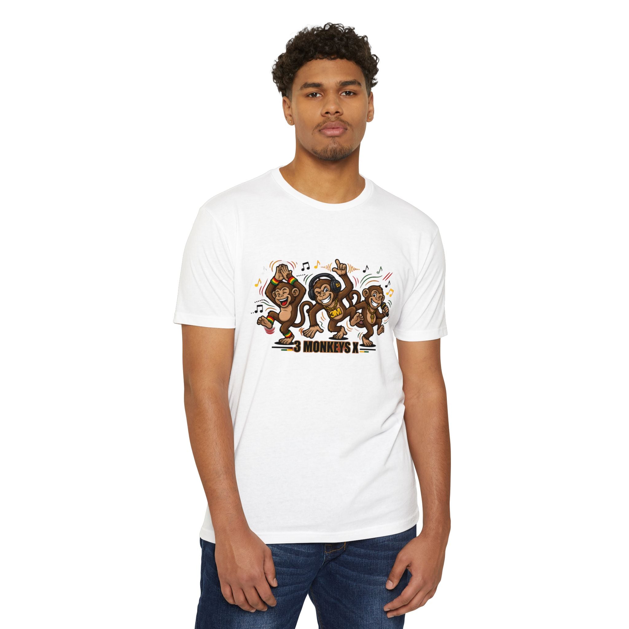 Rasta Monkeys Graphic T-Shirt — Three Wise Monkeys Reggae Design
