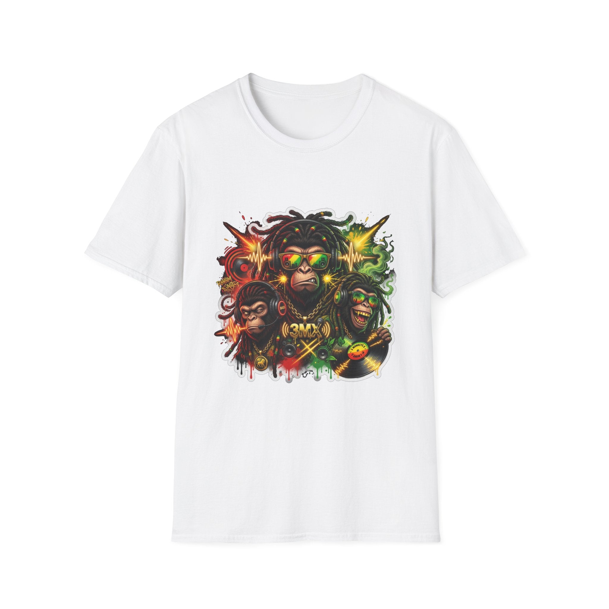 Reggae Monkey T-Shirt — Rasta Dreadlock Ape Graphic Tee