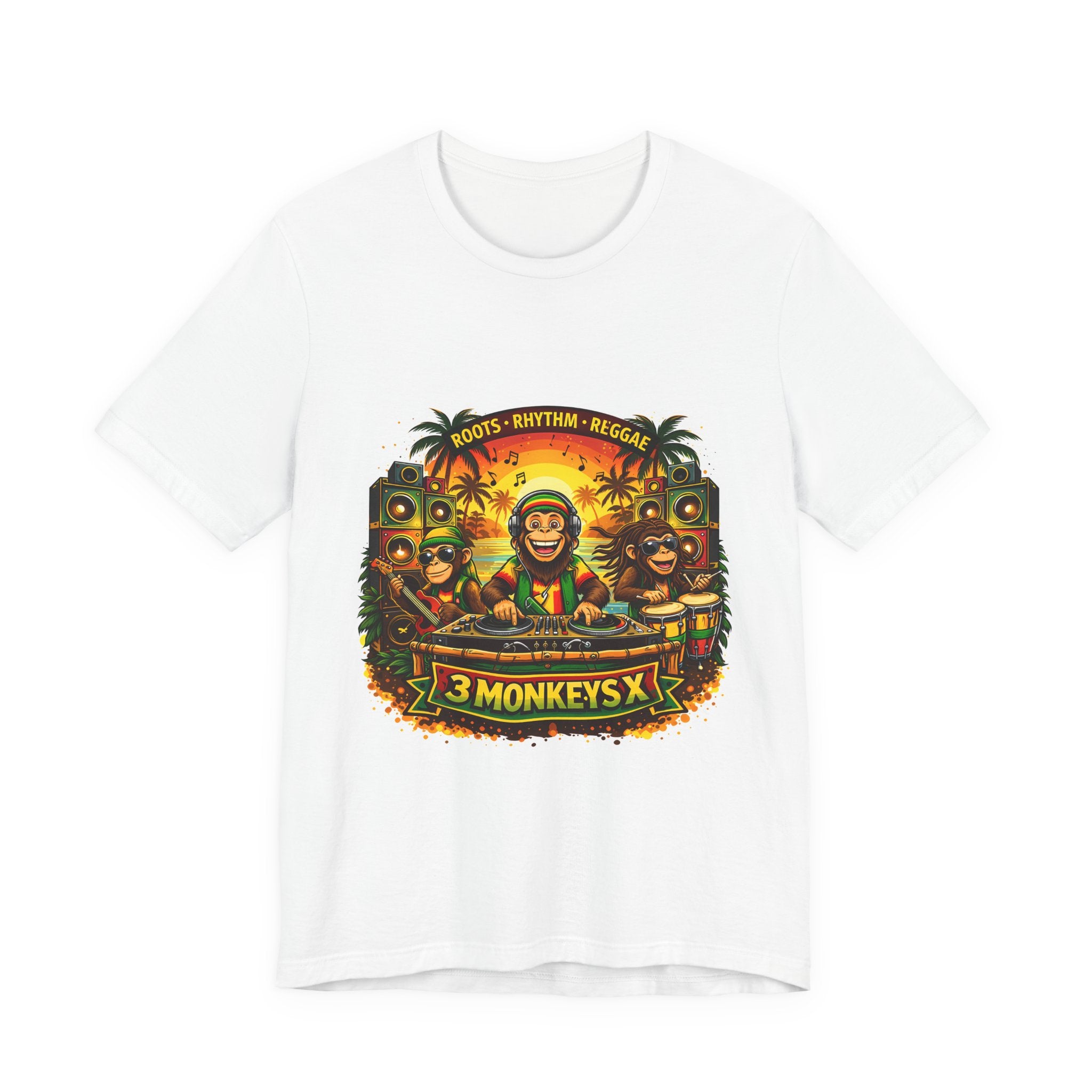 Reggae DJ 3 Monkeys Tee — Roots Rhythm Rebel T-Shirt