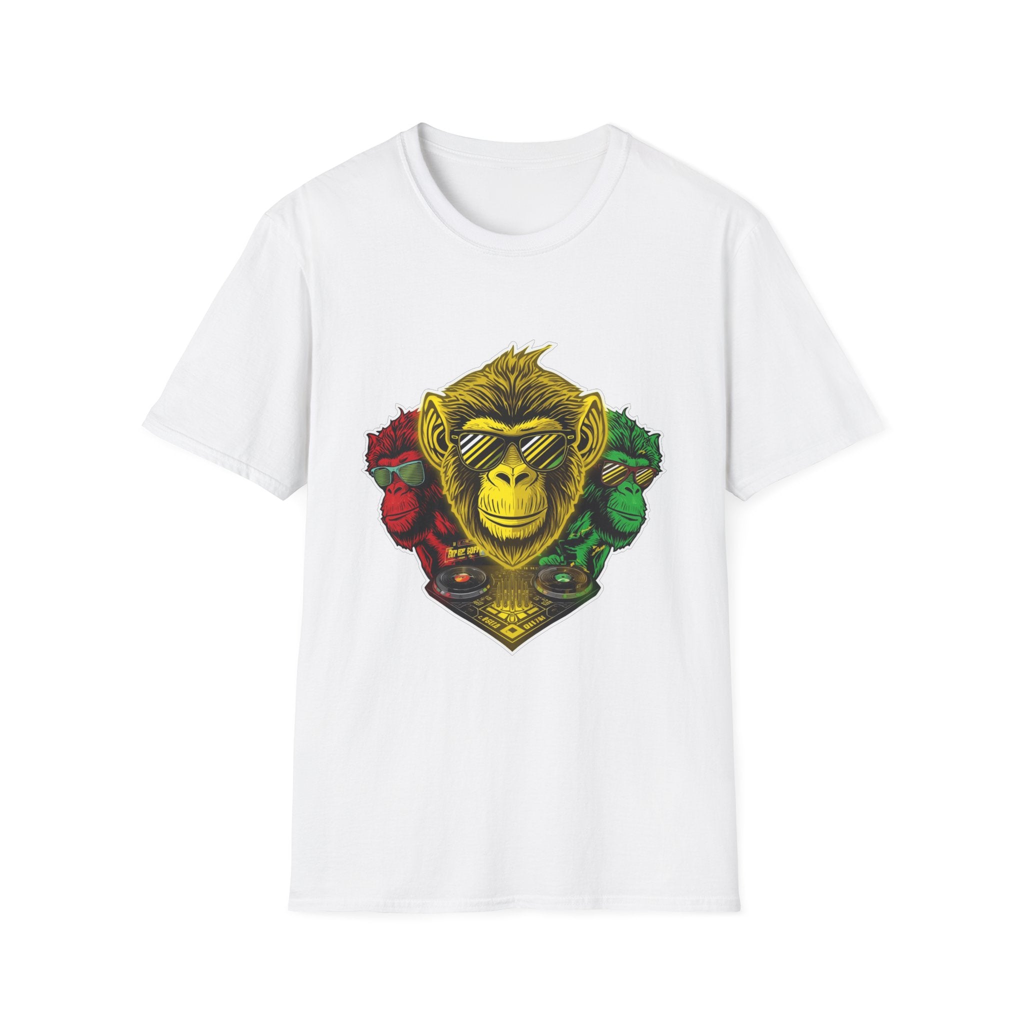 Monkey DJ Graphic T-Shirt — Cool Sunglasses Retro Ape Tee