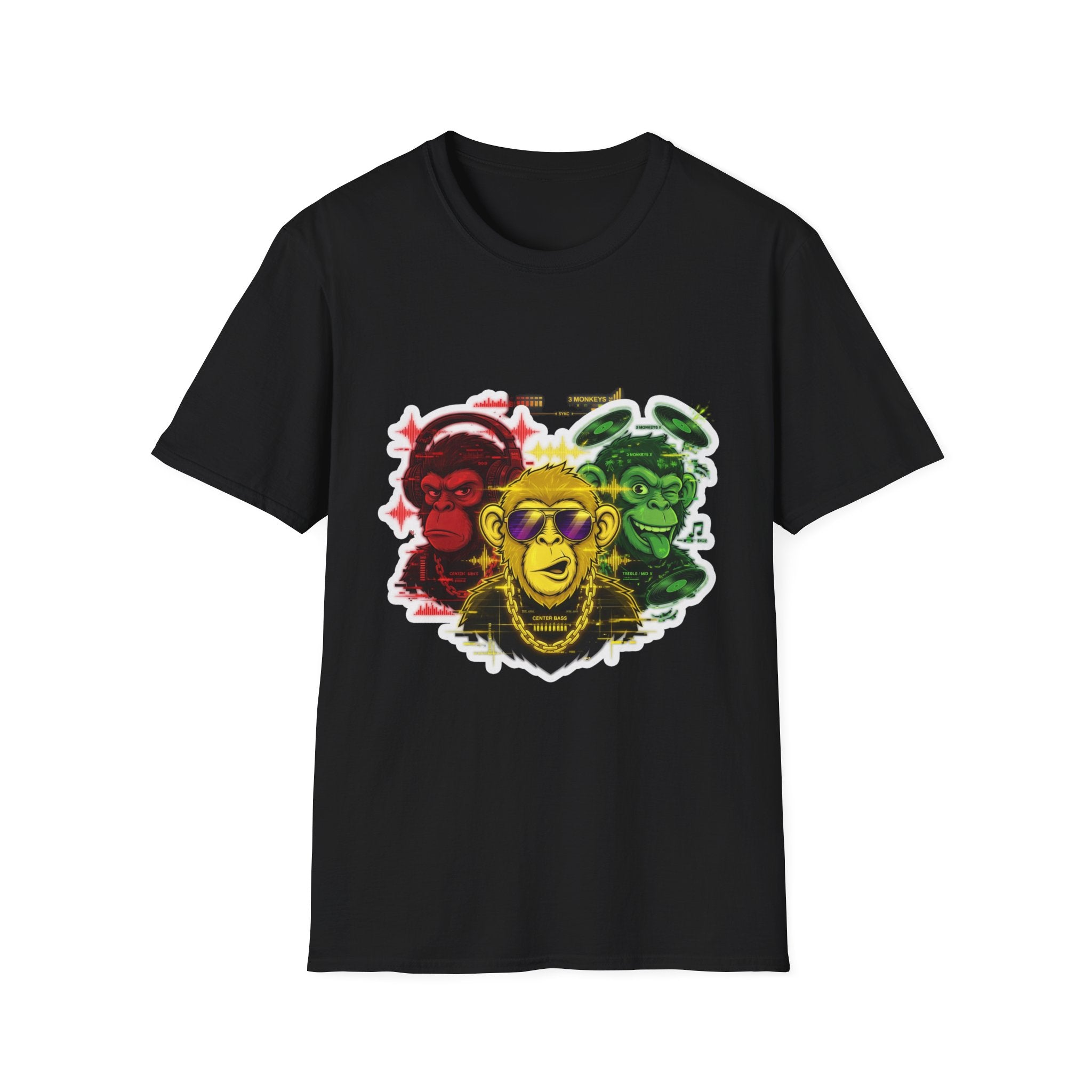 Rasta Reggae Three Monkeys Graphic T-Shirt