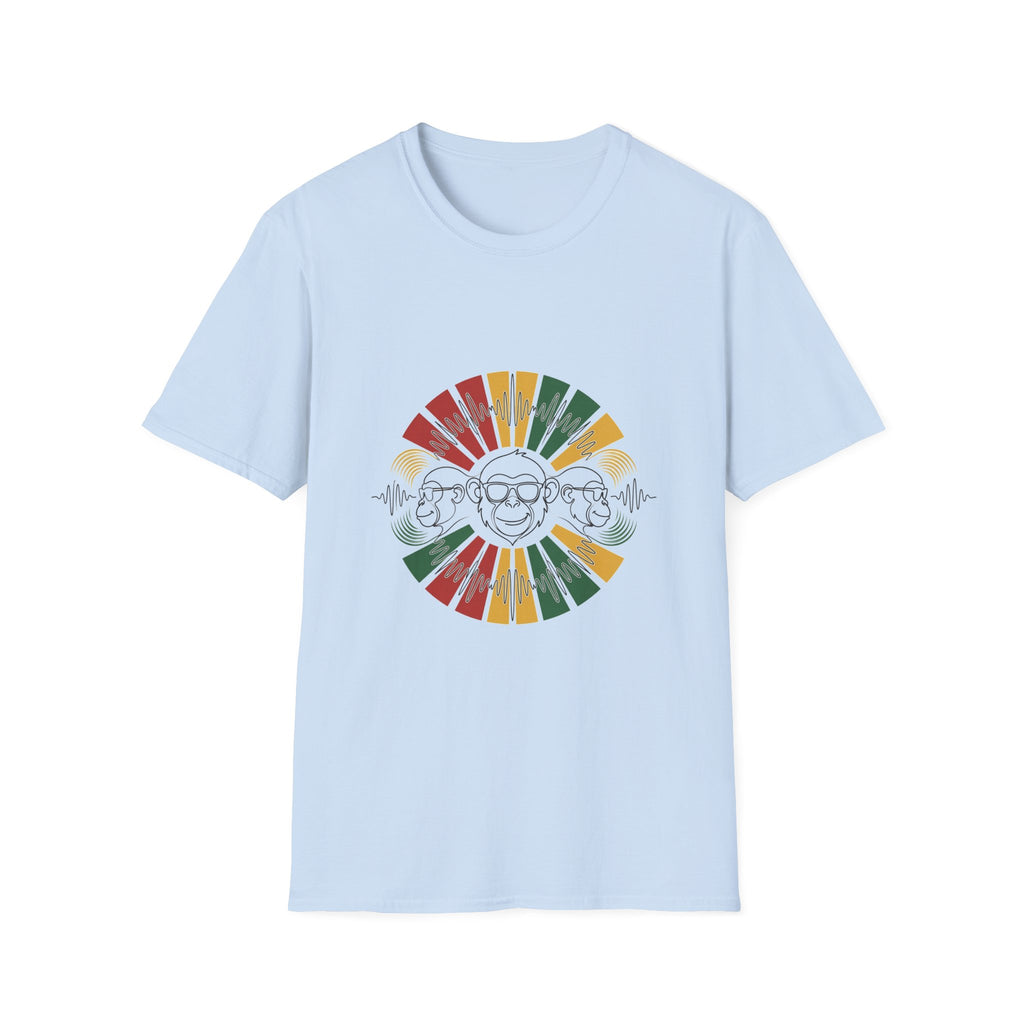 Retro Rainbow Sunface T-Shirt — Vintage Hippie Skull & Sunglasses Graphic