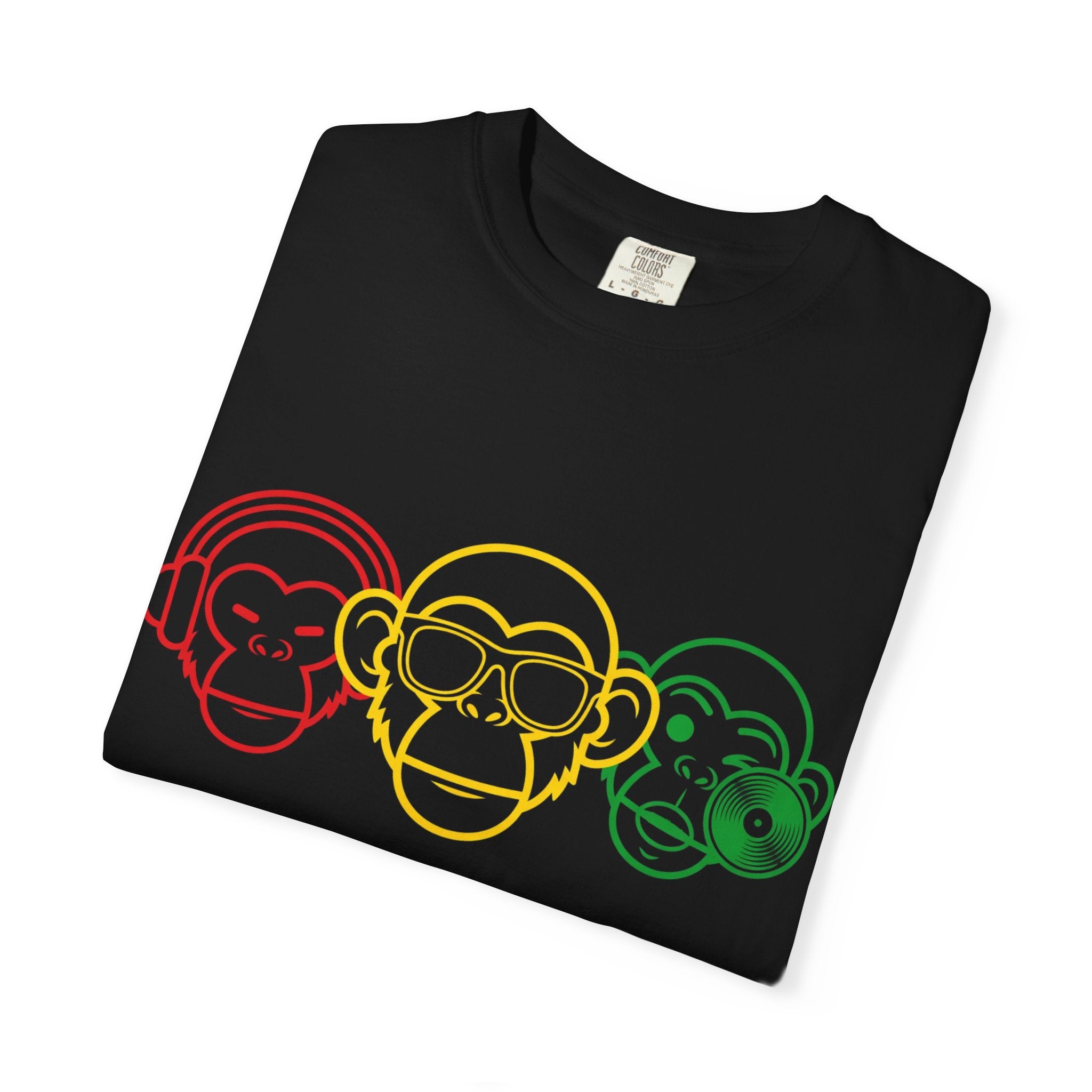 Rastafarian Triple Monkey Graphic T-Shirt