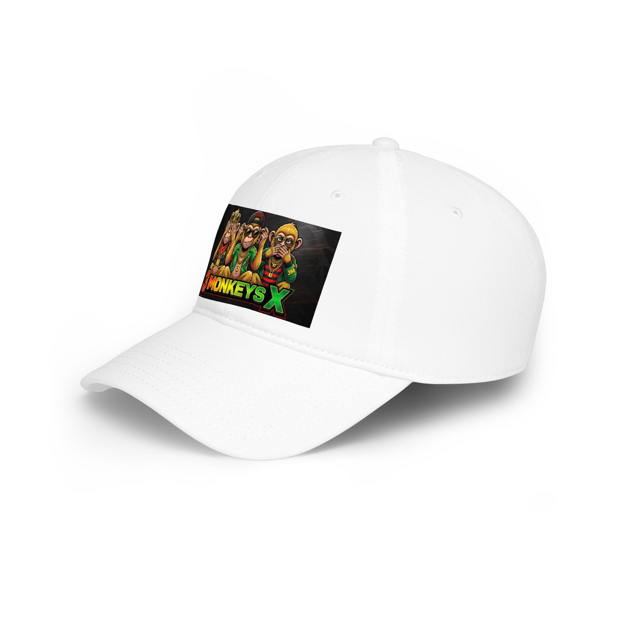 3 Monkeys Rasta Logo Baseball Cap — Low Profile Reggae Hat
